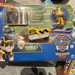 Nickelodeon Paw Patrol Rubble's Mini Miner with Rubble Figure Mission Paw - Picture 1 of 2