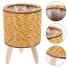 Indoor Rattan Plant Stand for Living Room, Balcony, Patio