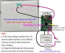 1A Micro USB Solar Panel Charger Controller 3.7V Lithium Battery Charging Board