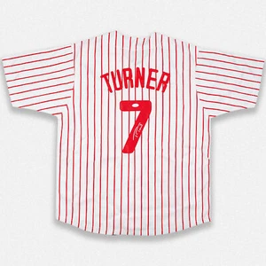 Trea Turner Philadelphia Phillies Signed Pro Style White Pinstripe Jersey JSA - Picture 1 of 2