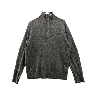 J. Crew Mercantile 1/4 Zip Sweater Mens M Wool Stretch Gray Pullover  - Picture 1 of 11