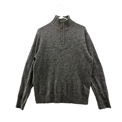 J. Crew Mercantile 1/4 Zip Sweater Mens M Wool Stretch Gray Pullover  - Image 1 of 4