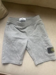 (Kids) Stone Island Authentic Logo Patch Cotton Shorts Gray SZ 5 - Picture 1 of 6
