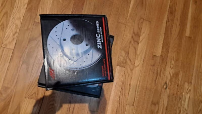 pair (2)Lt and Rt Front Drill/Slot Zinc Brake Rotors For Ford Explorer 2011-2019 - Image 1 of 4