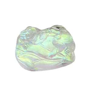 Estatuilla pisapapeles ranas de vidrio arte dicroico iridiscente - Imagen 1 de 8