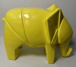 Vintage Retro Geometrisch Kubistisch Elefant Keramik Figur Dekor Origami - Bild 1 von 3