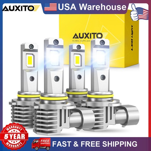 AUXITO Combo 4 9005 LED 9006 Headlight Kit Bulbs High Low Beam White 80000LM