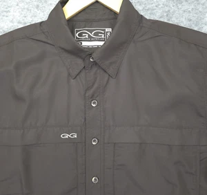 Game Guard 1023 Short Sleeve Button Up Brown Vented Fishing Shirt Men's L EUC - Picture 1 of 10