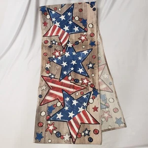 Artoid Mode Wood Stars Beads America Patriotic 4th of July Table Runner 13 X 60" - Picture 1 of 6