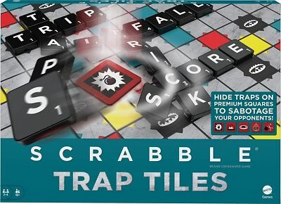 Scrabble Trap Tiles Family Word Board Game with Traps, Trigger Tiles BRAND NEW - Image 1 of 3
