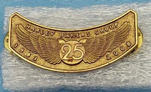 Harley Davidson Owners Group HOG 25 Years Pin 1983-2008 Club Vest Jacket Hat NEW - Picture 1 of 3