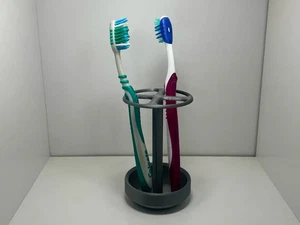 Simple Plastic Toothbrush Holder Stand – Freestanding 4‑Brush Bathroom Organizer - Picture 1 of 2