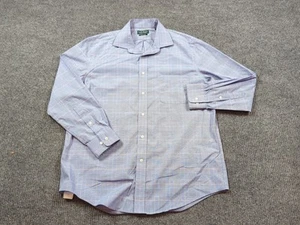 Lauren Ralph Lauren Shirt Mens 16.5-32/33 Blue Check Cotton Long Sleeve Business - Picture 1 of 8