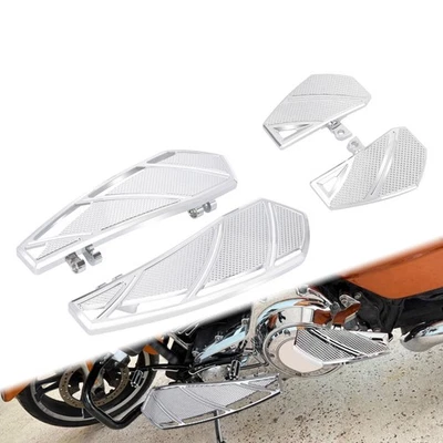 Chrome Floorboards Foot Peg Footboard Floor Boards For Harley Street Road Glide - Image 1 of 4