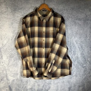 Camisa de franela Pendleton Lodge a cuadros para hombre marrón 100 % lana virgen nueva con etiquetas $159 XXL - Imagen 1 de 22
