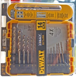 DeWalt 14-teiliges Pilot Point Bohrer-Set & 3/8" Bit & Hartschalenkoffer gelb & schwarz - Bild 1 von 6