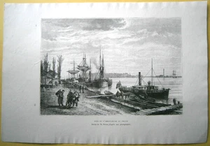 1881 Reclus print POTI AND MOUTH OF RIONI (PHASIS), GEORGIA, CAUCASUS, #17 - Imagen 1 de 1