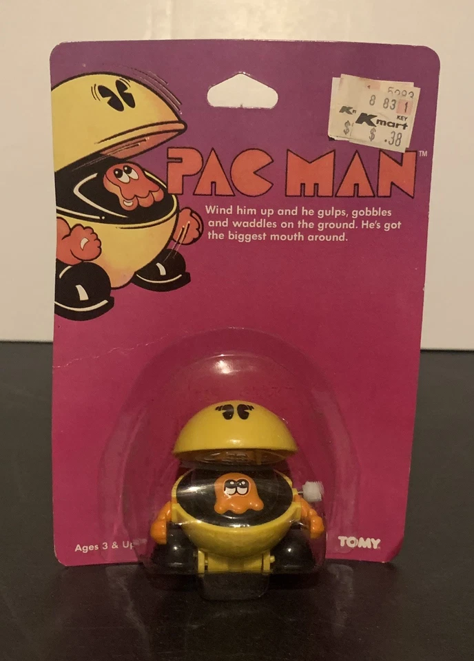 Vintage Pac Man Wind Up. 1982 TOMY on Card