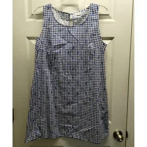 Vestido Chloe + Rene Talla XL Azul Blanco Cuadros Ancla Sin Mangas Náutico Cambio - Imagen 1 de 7