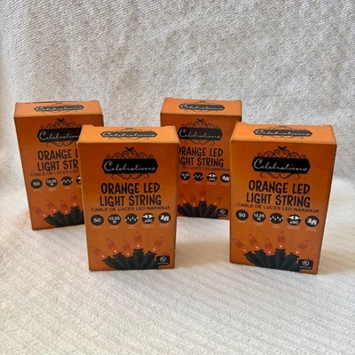 Muchas 4 cadenas de luces LED naranjas. Mini luces. 200 bombillas en total. Otoño, Halloween Foto 1 de 4