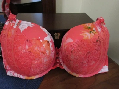 Sujetador acolchado push up CACIQUE MANGO FLORAL ENCAJE BOOST BALCONETTE UW talla 40 DDD LN Foto 1 de 4