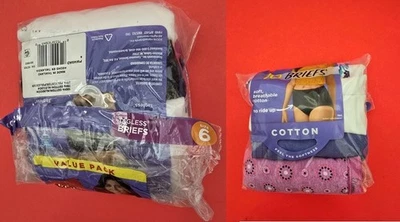NEW OPENED PACKAGE: Womens Hanes Underwear MULTICOLOR Size 6 Briefs QUANTITY: 7 - Image 1 of 4
