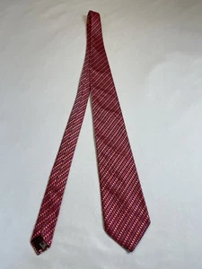 Corbata 100 % seda para hombre DORMEUIL Paris ~ geométrica roja y azul ~ - Imagen 1 de 7