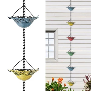 Rain Chain Gutter Downspout Colorful Catcher Outside Water Diverter Decorativ... - Picture 1 of 7