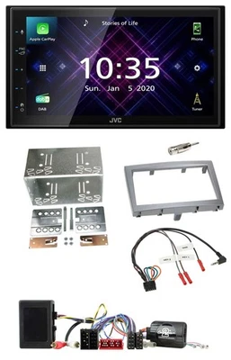 JVC DAB 2DIN Lenkrad Bluetooth USB Autoradio für Porsche 911 Boxster Cayman silb - Bild 1 von 4