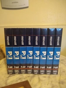 8 Maxell P/I Plus T-60 VHS Video Blank Tapes NEW - Picture 1 of 5