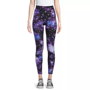 No Boundaries NOBO Juniors Purple Tie Dye Space High Rise Sueded Leggings NWT - Picture 1 of 5