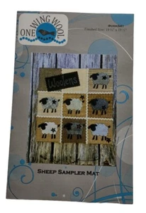Sheep Sampler Mat Pattern CRM341 by One Wing Wool 19 1/2" X 19 1/2" - Picture 1 of 5