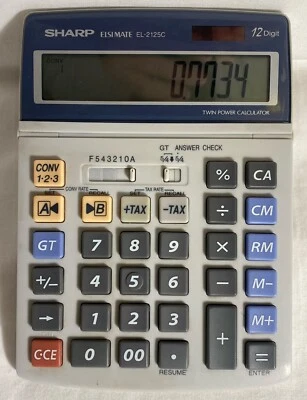 Sharp EL-2125C Desktop Calculator ~ 19cm - Image 1 of 4