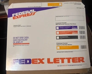 NEW Vintage 1990/1991 Federal Express/FedEx Letter Shipping Envelope UNUSED - Picture 1 of 2