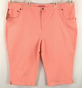 Women Within Stretch Capri Pants Coral Jeans Size: 36WP - 58X21 - Picture 1 of 11