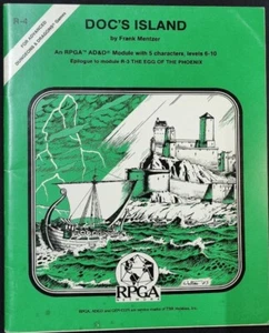 Doc's Island Advanced D&D RPGA VHTF Used TSR R-4 Module soft cover - Picture 1 of 7