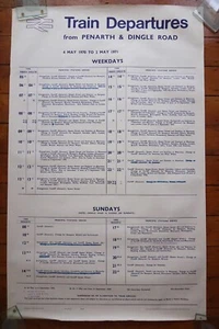 1970 Penarth & Dingle Road BR Railway Original Timetable Poster - Picture 1 of 5
