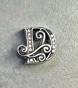 Echt Großer Buchstabe D Charm 925 Sterling Silber Damen Armband Charm - Bild 1 von 3