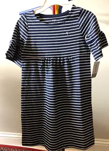 New Carter's Blue Striped Dress Size 7 Length 26 inches - Picture 1 of 9