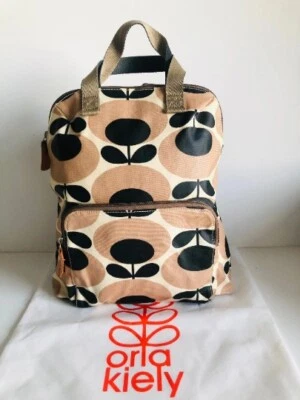 Orla Kiely Rare Cream Black White Oval Bestie Backpack Tote Bag|Not Dress Sling - Image 1 of 4