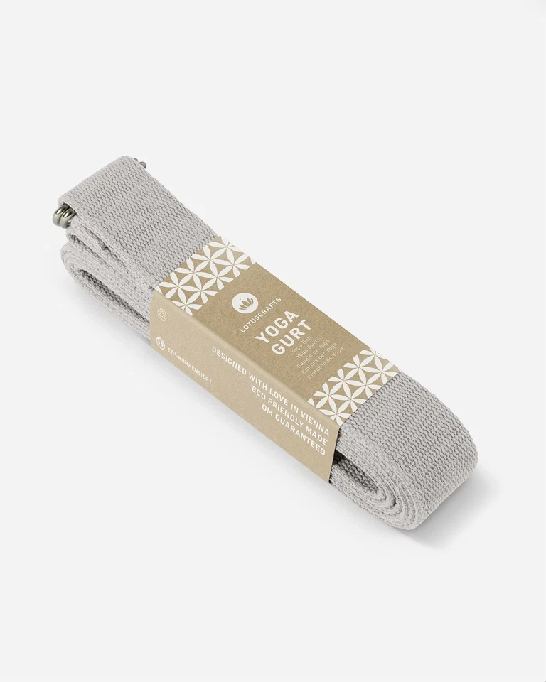 Lotuscrafts Yoga Strap 8 1/4ft Gray - 100% Organic Cotton - Image 1 of 3