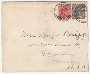 1905 INVERSNAID HOTEL ENV POSTED EDINBURGH FRANCOBOLLI 1d & 4d - macchina boston usa - Foto 1 di 3