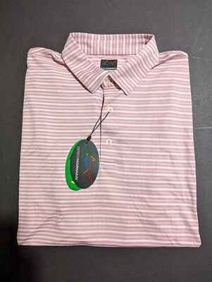 NUEVO CON ETIQUETAS POLO GREG NORMAN HOMBRE, TALLA: 2XL, COLOR: ROSA/BLANCO RAYAS (M5) Foto 1 de 2