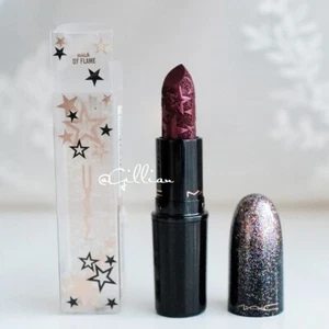 MAC Kiss of Stars Lipstick ~WALK OF FLAME ~ Deep Berry Red ~ Rare ~ NIB ~Holiday - Picture 1 of 13