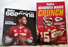 Hy-Vee Mahomes Magic Crunch Cereal Box and Hy-Vee Seasons Magazines