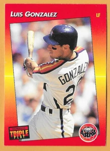 LUIS GONZALEZ HOUSTON ASTROS #210 - DONRUSS TRIPLE PLAY CASI NUEVO-COMO NUEVO 1992 - Imagen 1 de 2