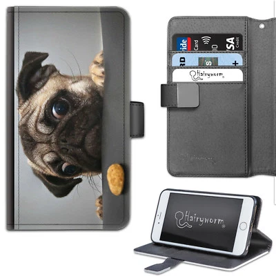 Hairyworm Pug Dog Biscuit Deluxe PU Leather Wallet Phone Case;Flip Case;Cover - Image 1 of 4