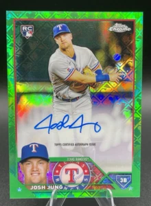Josh Jung 2023 Topps Chrome Logofractor Green Refractor Rookie Auto /99 Rangers - Picture 1 of 2