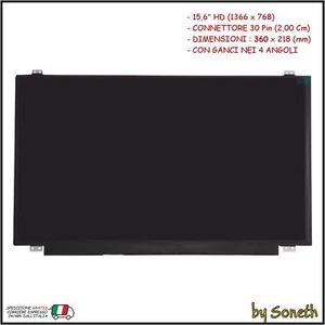 LCD DISPLAY SCHERMO HD 15,6" PER LENOVO G50-70 20351 80DY - Foto 1 di 3