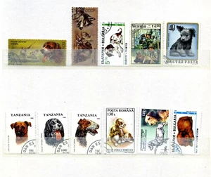 LOTTO COLLEZIONE RACCOLTA VARIETA' FRANCOBOLLI STAMPS CANI -DOGS -CHIENS - Picture 1 of 1
